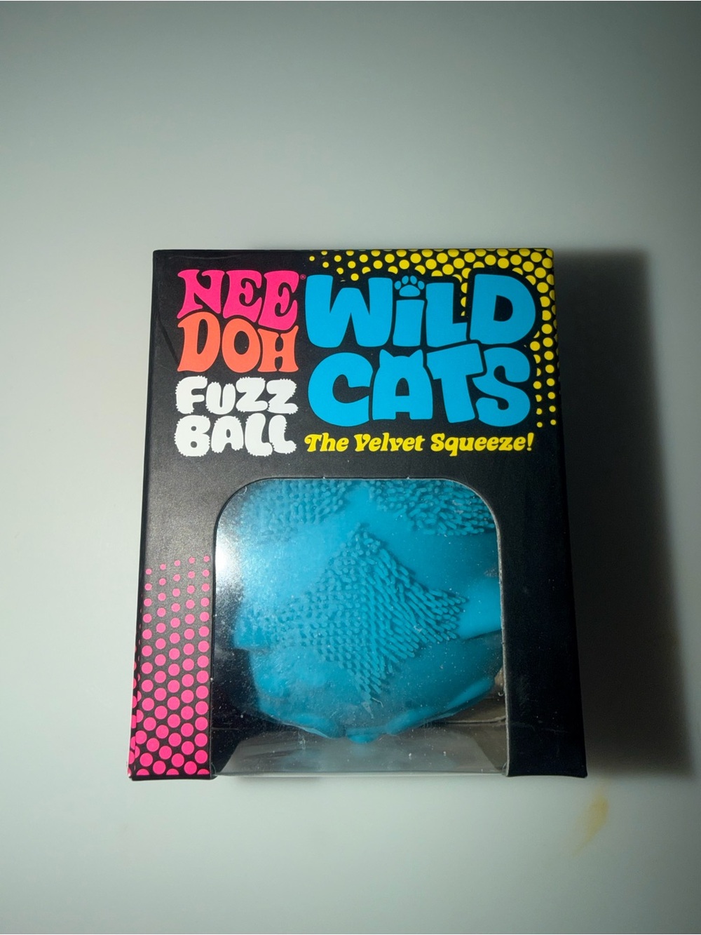 NeeDoh Fuzz Ball Wild Cats Blue Squishy Kids Stress Adult Sensory Fidget Toy